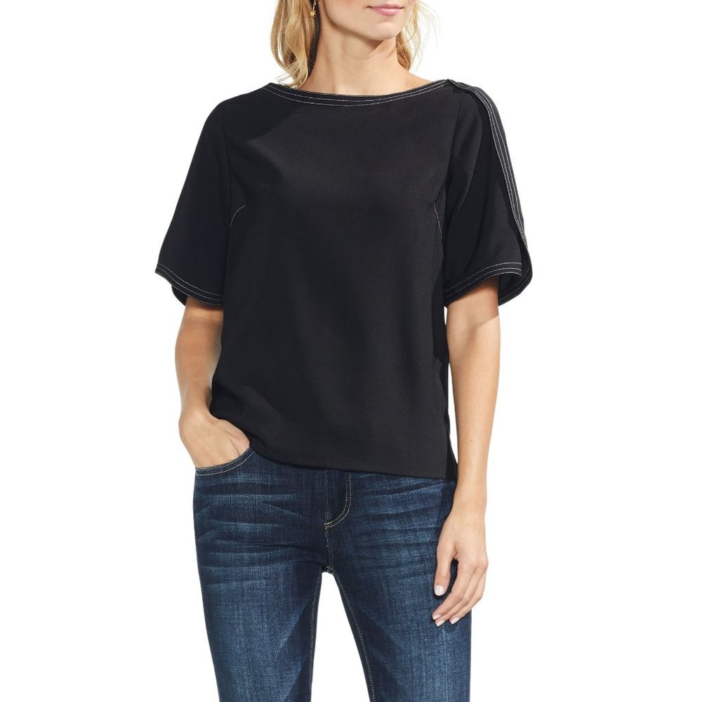 NWT Size XS Vince Camuto Trapunto Stitched Top